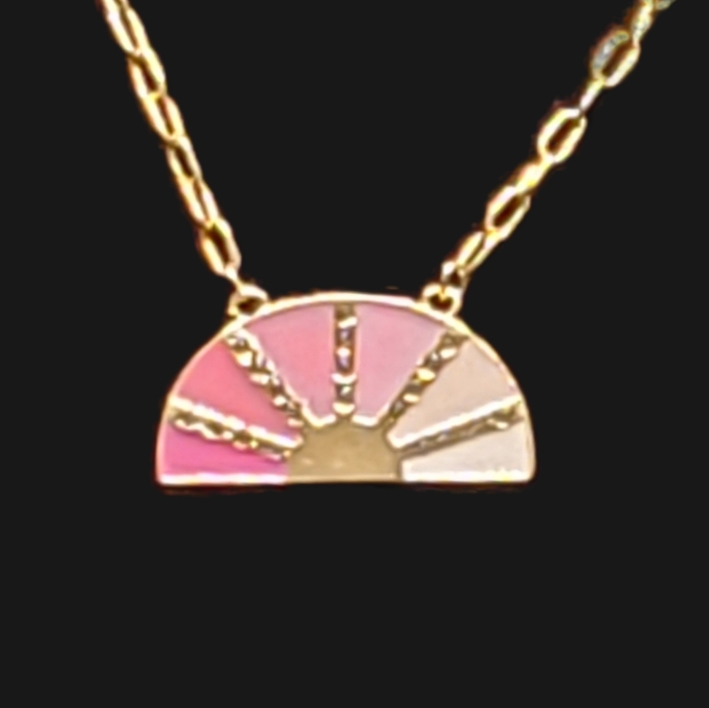 PINK RAINBOW ENAMEL PENDANT